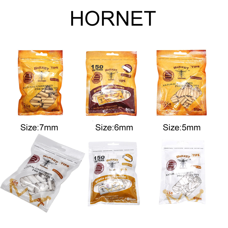 Weed Vaping Accessories - HORNET DANGER Natürliche 5MM/6MM/7MM Schlanke Zigarettenfilter-Spitzen