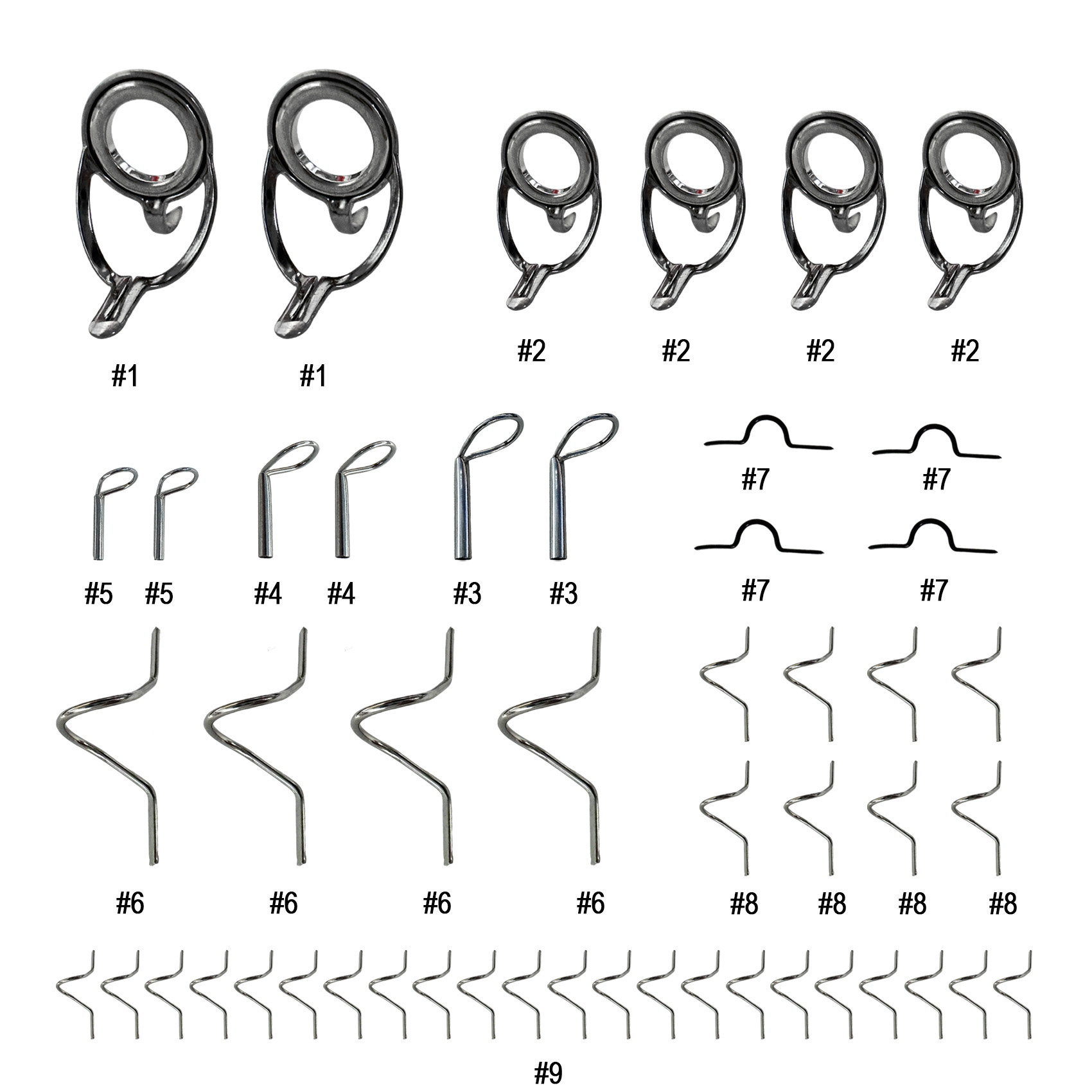 Mesh Coil Strip - Angelruten-Reparaturset – Spitzenführungsringe, Schlangenführungen, Abisolierführungen, Hakenhalter,