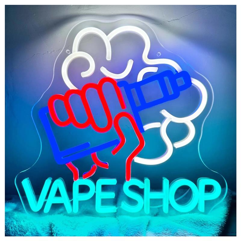 Vaping Store - Vape-Shop Neonschild: Hand mit Vape –