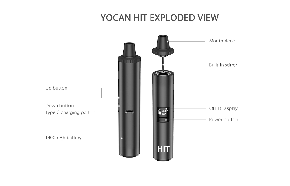 Original Yocan Hit Dry Herb Va – Vaping Area Bewertung und Preis