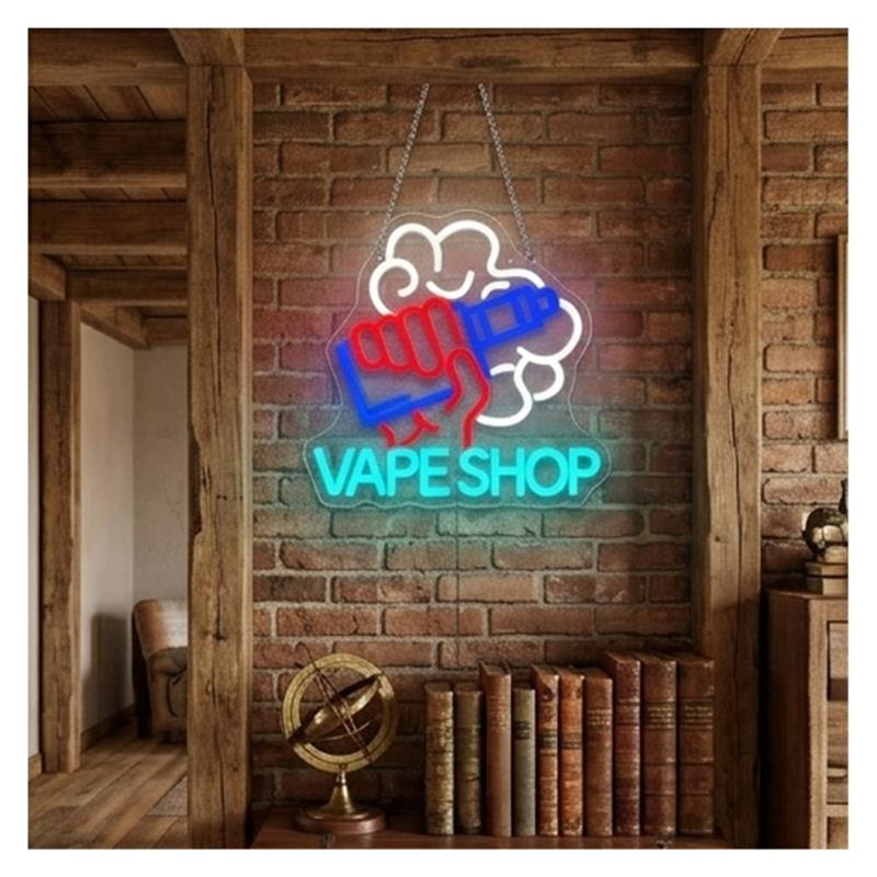 Vape-Shop Neonschild: Hand mit – Vaping Store Bewertung und Preis